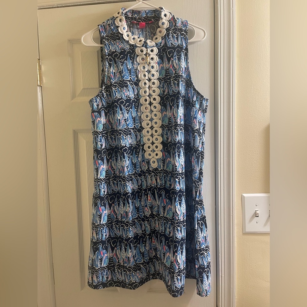 Lilly Pulitzer Blue and White Patterned Dress
